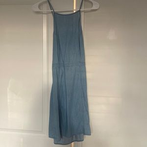 Hollister size small. Worn once. Denim dress w strappy back